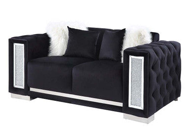 ACME LV01398 Trislar Black Loveseat ACME Furniture