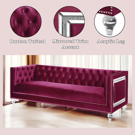 ACME LV01400 Heibero Burgundy Sofa  5