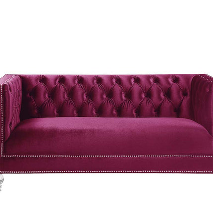 ACME LV01401 Heibero Burgundy Loveseat  1