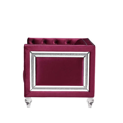 ACME LV01401 Heibero Burgundy Loveseat  2