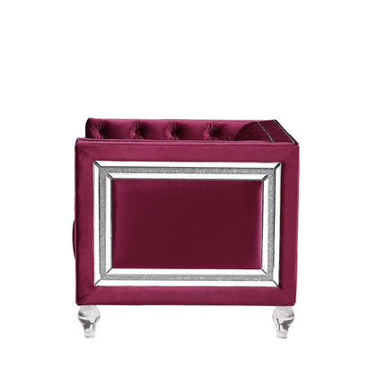 ACME LV01402 Heibero Burgundy Chair  2