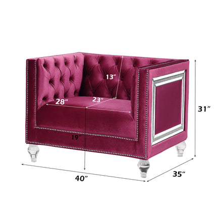 ACME LV01402 Heibero Burgundy Chair  4