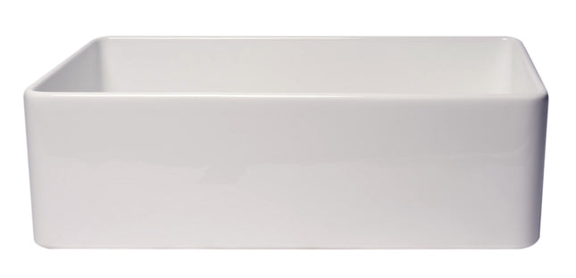 ALFI brand ABF3318S 33" White Thin Wall Single Bowl Smooth Apron Fireclay Kitchen Farm Sink Alfi Brand