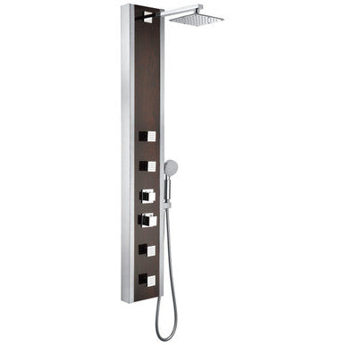 ANZZI Monsoon 57" 4-Jetted Full Body Shower Panel with Heavy Rain Shower And Spray Wand In Mahogany Style Deco-Glass - SP-AZ012 Anzzi