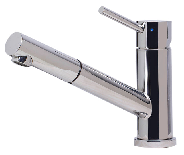 ALFI brand AB2025-PSS Solid Polished Stainless Steel Pull Out Single Hole Kitchen Faucet Alfi Brand
