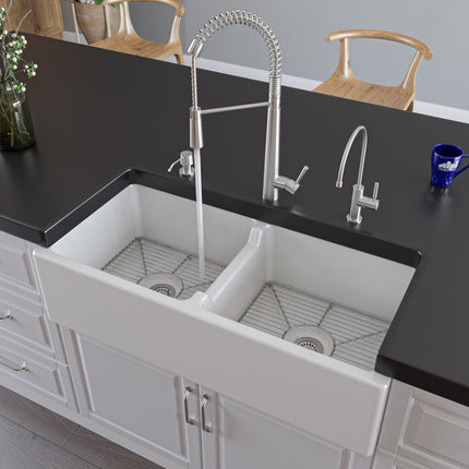 ALFI brand AB2039S Solid Stainless Steel Commercial Spring Kitchen Faucet