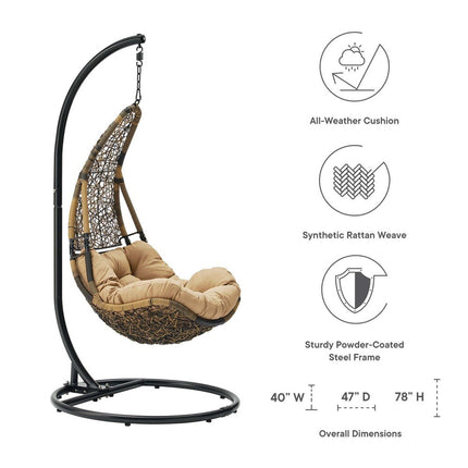 Modway EEI-2276 Abate Wicker Rattan Outdoor Patio Swing Chair Modway