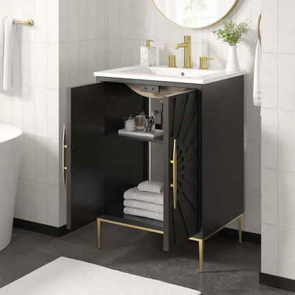 Modway EEI-6289-WHI-BLK Awaken 24" Bathroom Vanity Modway