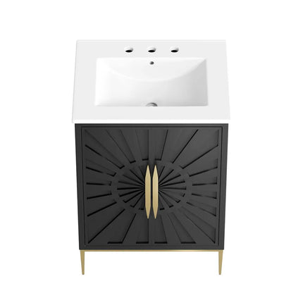 Modway EEI-6289-WHI-BLK Awaken 24" Bathroom Vanity Modway