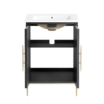 Modway EEI-6289-WHI-BLK Awaken 24" Bathroom Vanity Modway