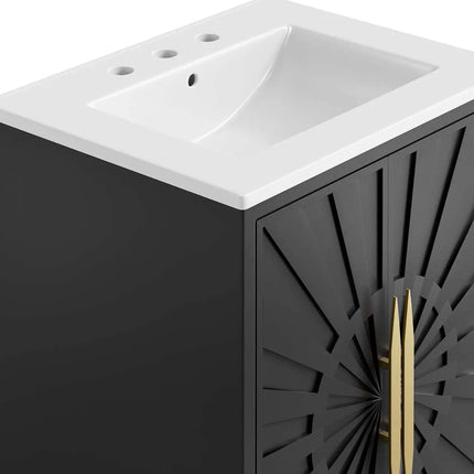 Modway EEI-6289-WHI-BLK Awaken 24" Bathroom Vanity Modway