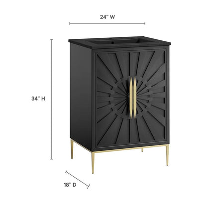 Modway EEI-6289-WHI-BLK Awaken 24" Bathroom Vanity Modway