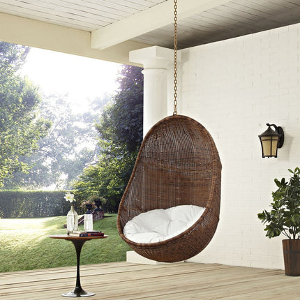 Modway EEI-2658-YLW-WHI-SET Bean Outdoor Patio Swing Chair Without Stand Coffee White Modway