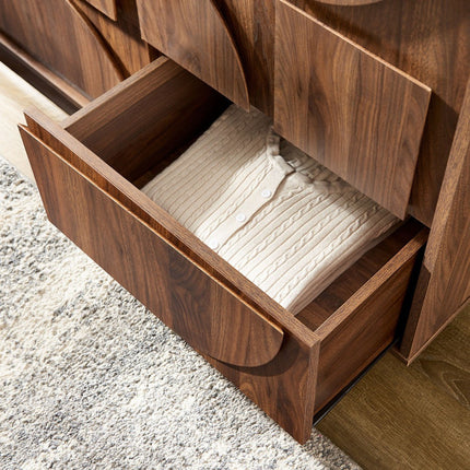 Modway MOD-7164-WAL Bulwark 3-Door Wardrobe Closet Walnut Modway