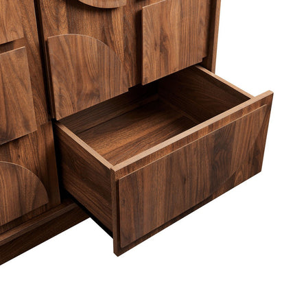 Modway MOD-7164-WAL Bulwark 3-Door Wardrobe Closet Walnut Modway