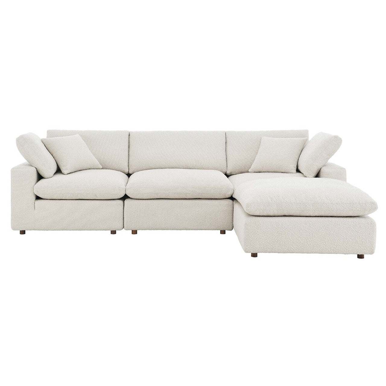 Modway EEI-6363 Commix 4-Piece Down Filled Overstuffed Boucle Fabric Sectional Sofa