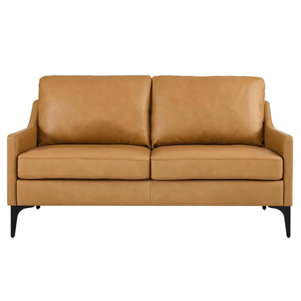 Modway EEI-6020-TAN Corland Leather Loveseat Tan Modway