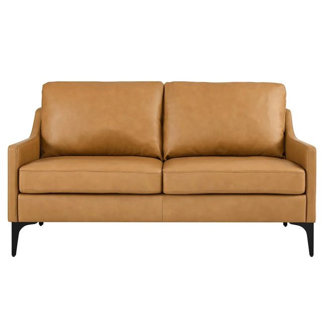 Modway EEI-6020-TAN Corland Leather Loveseat Tan Modway