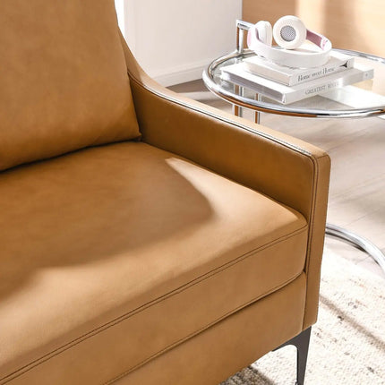 Modway EEI-6020-TAN Corland Leather Loveseat Tan Modway