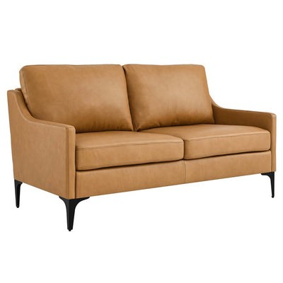 Modway EEI-6020-TAN Corland Leather Loveseat Tan