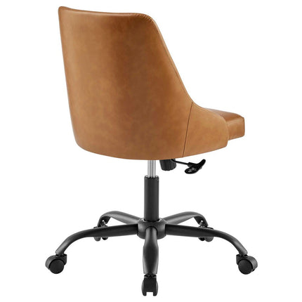 Modway EEI-4372-BLK-TAN Designate Swivel Vegan Leather Office Chair Black Tan Modway