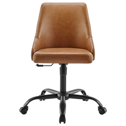 Modway EEI-4372-BLK-TAN Designate Swivel Vegan Leather Office Chair Black Tan Modway
