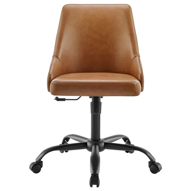Modway EEI-4372-BLK-TAN Designate Swivel Vegan Leather Office Chair Black Tan Modway