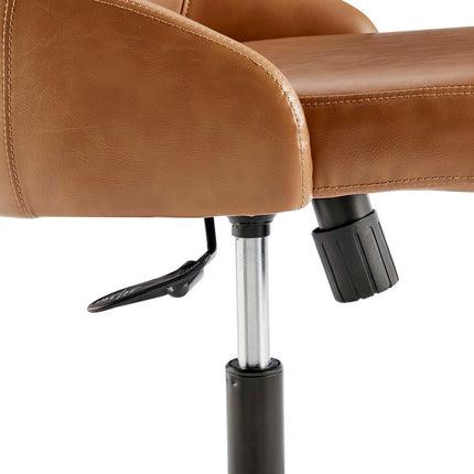 Modway EEI-4372-BLK-TAN Designate Swivel Vegan Leather Office Chair Black Tan Modway