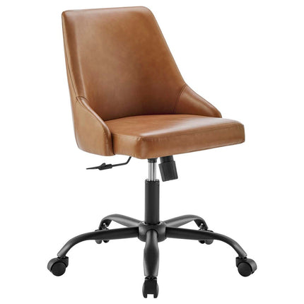 Modway EEI-4372-BLK-TAN Designate Swivel Vegan Leather Office Chair Black Tan Modway