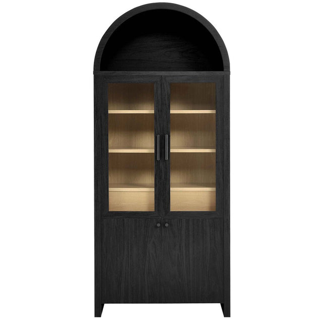 Modway EEI-6834-BLK-OAK Evie Arched Tall Display Cabinet Black Oak Modway