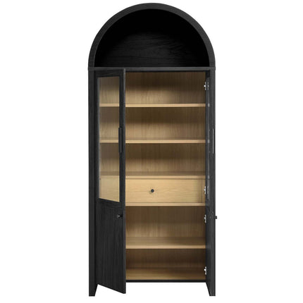 Modway EEI-6834-BLK-OAK Evie Arched Tall Display Cabinet Black Oak Modway
