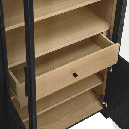 Modway EEI-6834-BLK-OAK Evie Arched Tall Display Cabinet Black Oak Modway