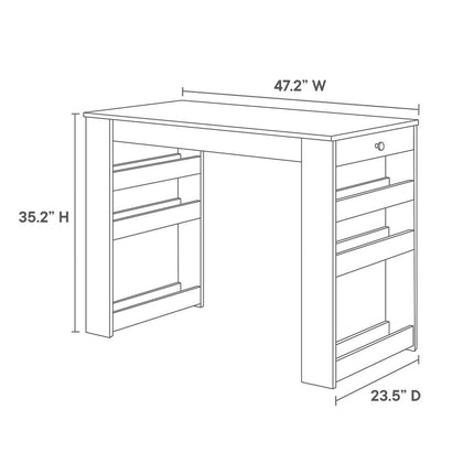 Modway EEI-6730-OAK-GRY Galley 3-Piece Kitchen Island and Stool Set Oak Gray Modway