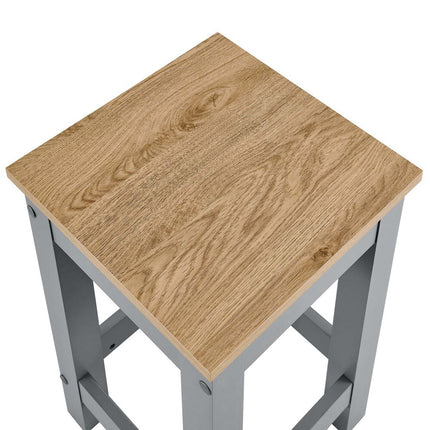 Modway EEI-6730-OAK-GRY Galley 3-Piece Kitchen Island and Stool Set Oak Gray Modway