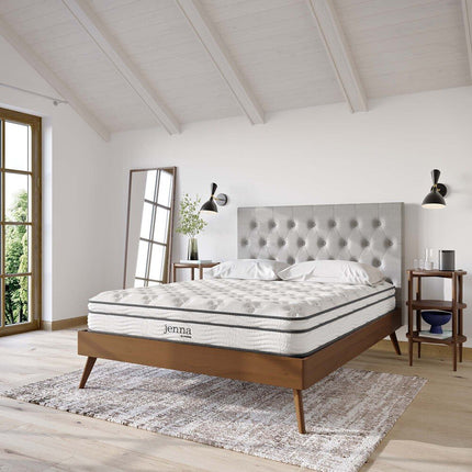 Modway MOD-6135-WHI Jenna 8" Innerspring and Foam Queen Mattress White Modway