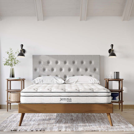 Modway MOD-6135-WHI Jenna 8" Innerspring and Foam Queen Mattress White Modway