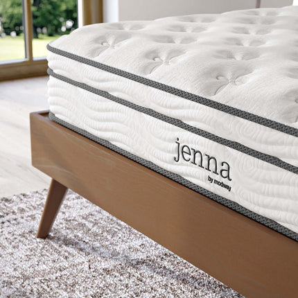 Modway MOD-6135-WHI Jenna 8" Innerspring and Foam Queen Mattress White Modway