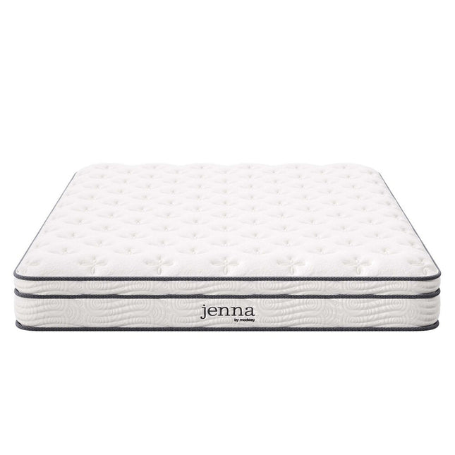 Modway MOD-6135-WHI Jenna 8" Innerspring and Foam Queen Mattress White Modway