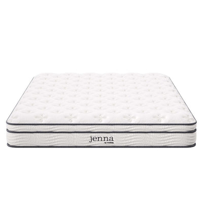 Modway MOD-6135-WHI Jenna 8" Innerspring and Foam Queen Mattress White