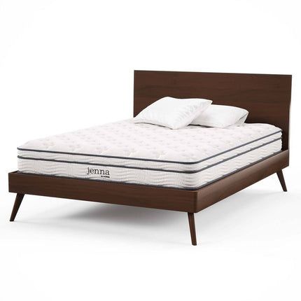Modway MOD-6135-WHI Jenna 8" Innerspring and Foam Queen Mattress White Modway