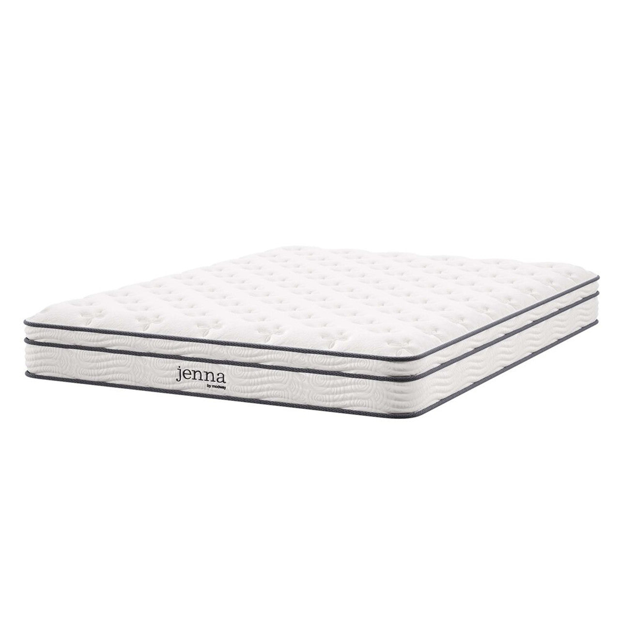 Modway MOD-6135-WHI Jenna 8" Innerspring and Foam Queen Mattress White
