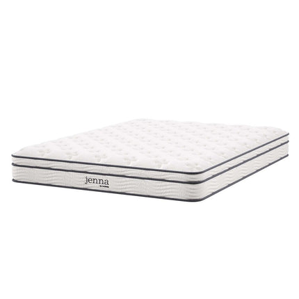 Modway MOD-6135-WHI Jenna 8" Innerspring and Foam Queen Mattress White Modway