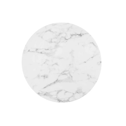 Modway EEI-3264-GLD-WHI Lippa 28" Round Faux Marble Bar Table Gold White Modway