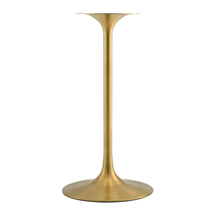Modway EEI-3264-GLD-WHI Lippa 28" Round Faux Marble Bar Table Gold White Modway
