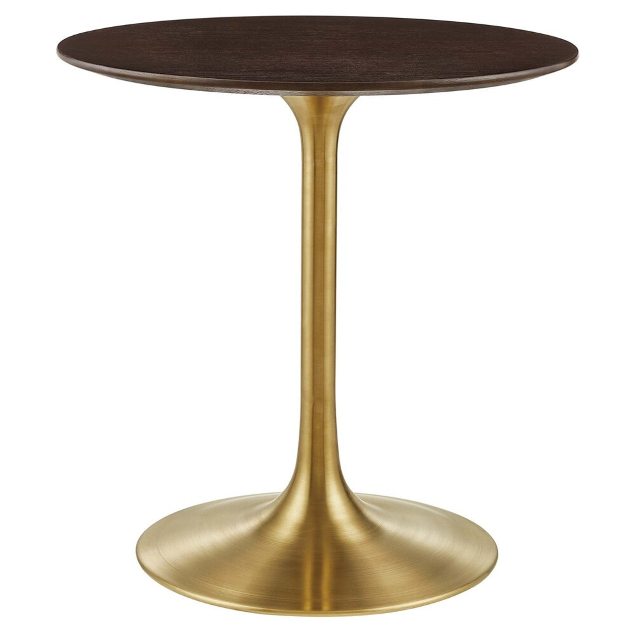 Modway EEI-5212-GLD-CHE Lippa 28" Round Wood Dining Table Gold Cherry Walnut