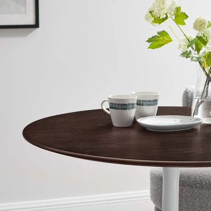 Modway EEI-5157-WHI-CHE Lippa 36" Round Wood Dining Table White Cherry Walnut Modway