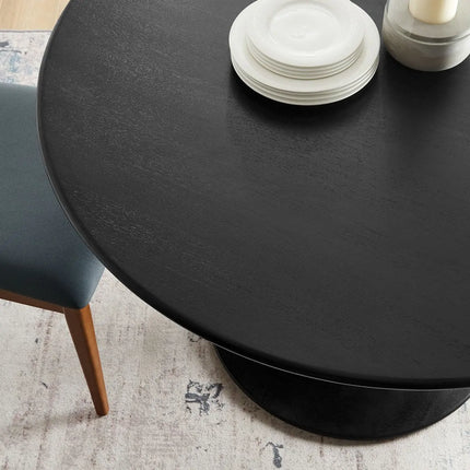 Modway EEI-7051 Lippa 48" Round Solid Wood Dining Table in Black Modway