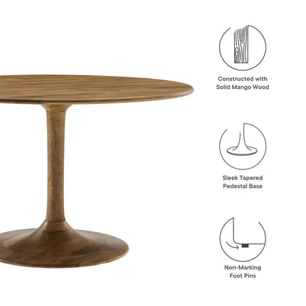 Modway EEI-7051 Lippa 48" Round Solid Wood Dining Table in Black Modway