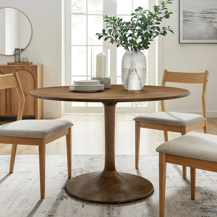 Modway EEI-7051 Lippa 48" Round Solid Wood Dining Table in Black Modway