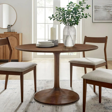 Modway EEI-7051 Lippa 48" Round Solid Wood Dining Table in Black Modway